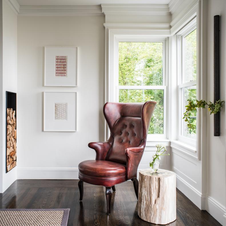 Traditional Reading Corner With Wingback Chair Traditional Reading Corner With Wingback Chair