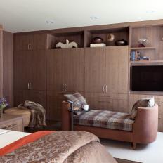 Neutral Contemporary Bedroom With Paneling
