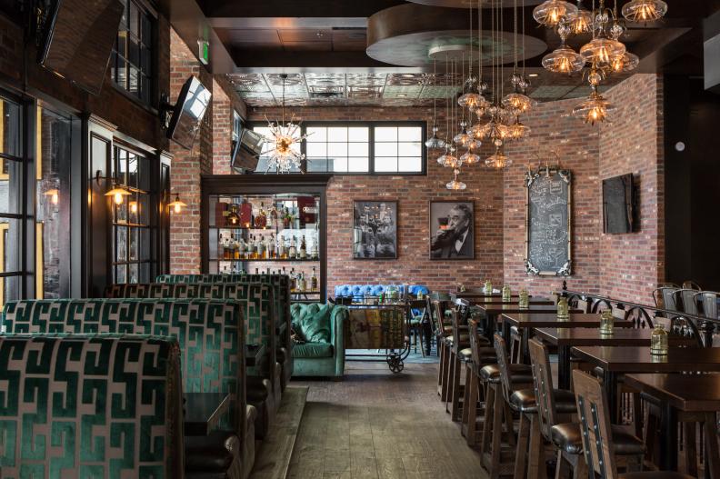Booths and Pendant Lights at Macallans Public House