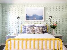 Bright Yellow Bed in Eclectic Tween Bedroom