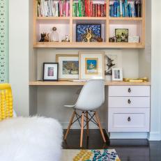 Eclectic Tween Bedroom With Built-In Desk