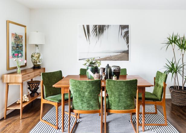 Green Midcentury Modern Dining Room 