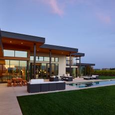 Terrace Features Pool & Plush, Modern Seating
