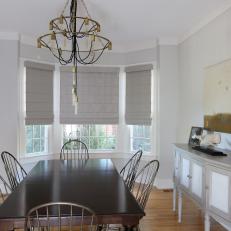 Transitional Dining Room Set in Bay Window