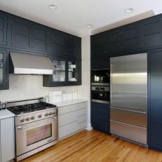 Black and Gray Cabinets in Transitional Kitchen