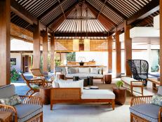 Tasked with renovating an aging Indonesian villa, sisters Susanna Samaniego and Elaina Myers of Design 4 Corners brighten the interiors and add indoor/outdoor entertaining space while embracing the home's lush surroundings and honoring its Balinese charm.