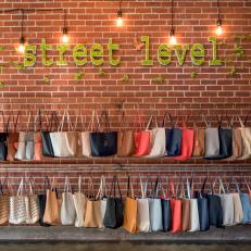 Racks of Handbags: Street Level Handbag Showroom