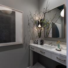Nature Meets Luxury in Powder Room With Stone-Inspired Palette