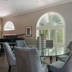 Contemporary Dining Room With Piano