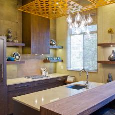 Contemporary Kitchen Features Oak Cabinetry & Quartz Countertops