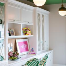Study Nook With Kelly Green Accents