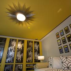 Sophisticated Yellow And Black Playbill-Inspired Teen Room