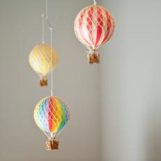 Hot Air Balloon Detail In Travel Inspired Nursery