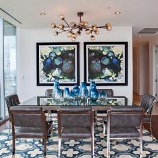 Contemporary Dining Room With Sputnik Chandelier