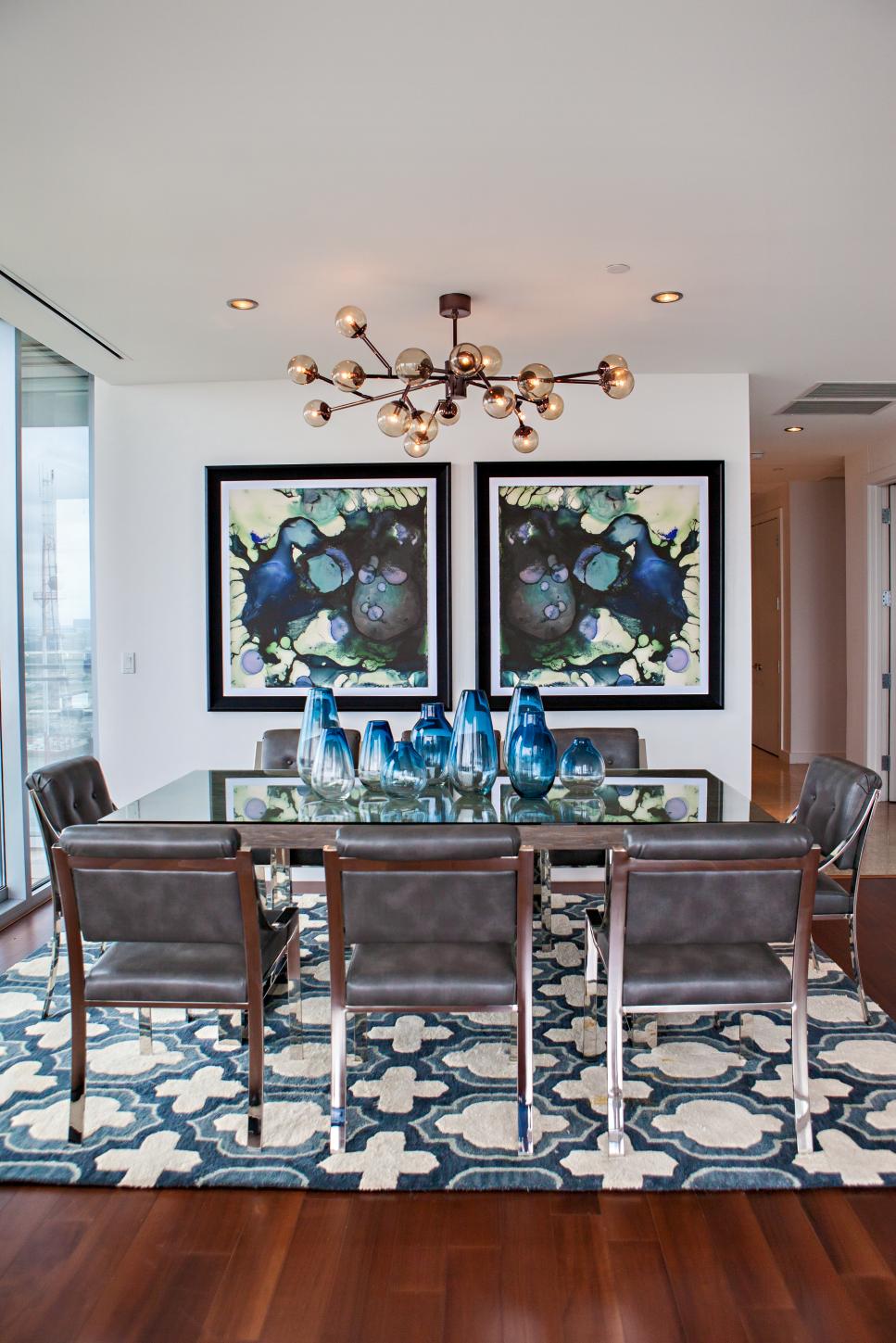 Contemporary Dining Room With Sputnik Chandelier | HGTV