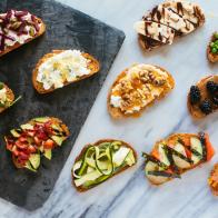 Toasted Bread Slices With Variety of Toppings