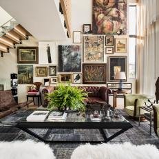 Eclectic Living Room With Gallery Wall
