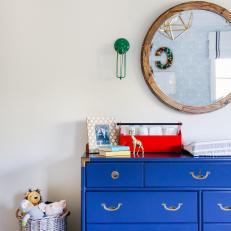 Chic Blue Dresser Turned Changing Table