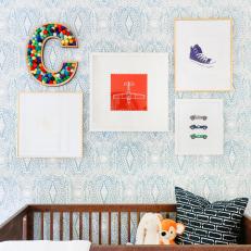 Colorful Art Gallery in Contemporary Boy's Nursery