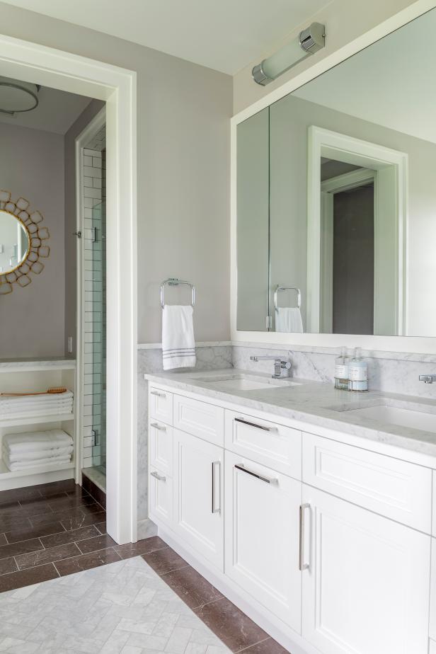 Modern Bathroom with Neutral Color Palette Creates | HGTV