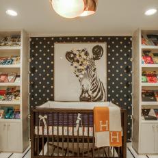Black Transitional Nursery With Polka Dots
