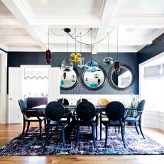 Black-and-White Dining Room Mixes Classic and Modern