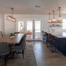 Cottage Kitchen Opens to Cozy Dining Room