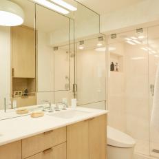 Master Bathroom With Bleached Walnut Vanity