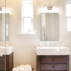 Master Bathroom Features Twin Vanities