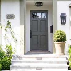 Gray Front Door and Entry