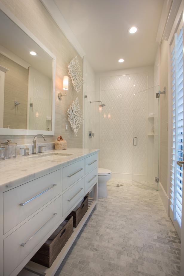 Luxurious Bathroom in White and Neutral Tones | HGTV