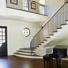 White Foyer With Railings
