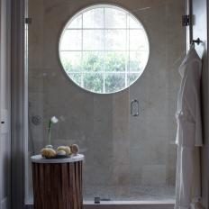 Neutral Master Shower With Round Window