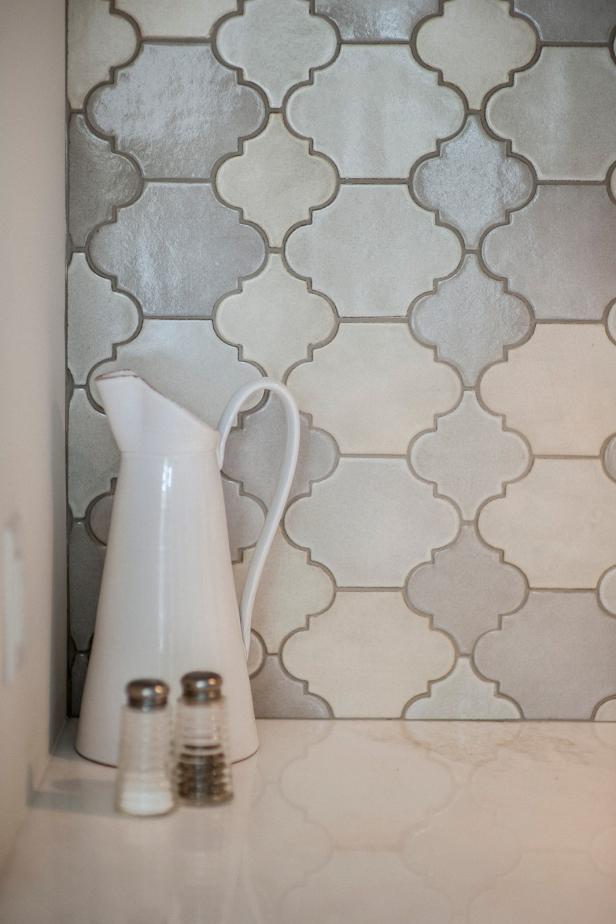 Pitcher and Gray Tile Kitchen Backsplash HGTV