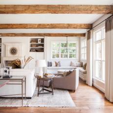 Transitional Living Room is Rustic, Welcoming