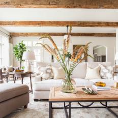 Open Living Room is Transitional, Rustic