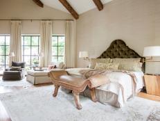 Traditional Master Bedroom With Tufted Headboard