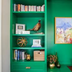 Emerald Green Desk in Family Home Office