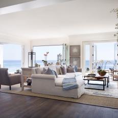 Living Room With Ocean View and White Sectional