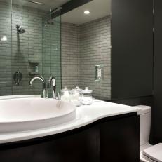 Black and White Bathroom in Urban Loft