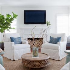 Bright, White Living Room