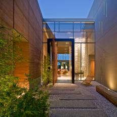 Sleek, Modern Home With Stepping Stone Pathway