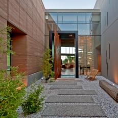 Stepping Stone Pathway Leads to Home's Entry