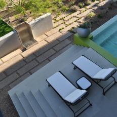 Overhead View of Pool and Lounge Chairs