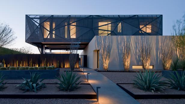 Modern Exterior With Low Water Landscaping