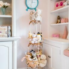 Unique Accent Pieces in Pink and White Little Girl's Room 