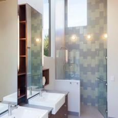 Master Bathroom With Walk-In Shower & Dual Sinks