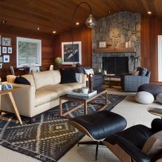 Plenty of Seating in Sophisticated Lodge Inspired Living Room