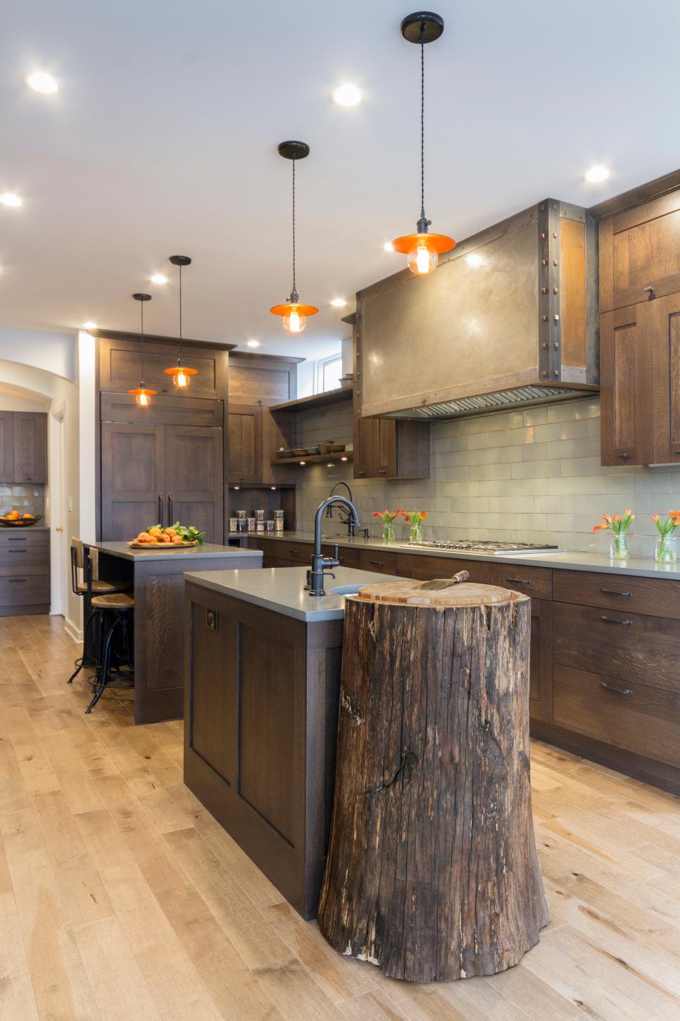 Kitchen Features Twin Islands & Custom Butcher Block HGTV