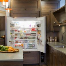 Subzero Fridge Blends in With Kitchen Cabinets